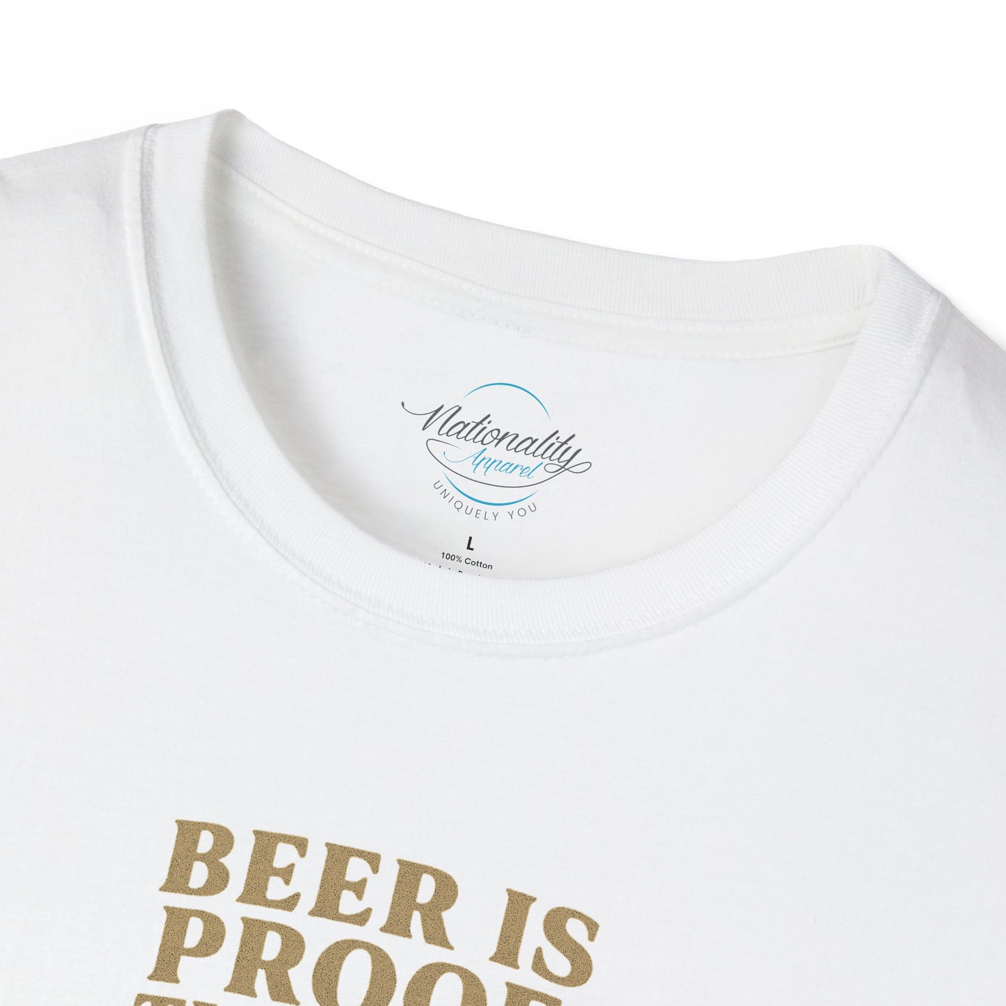Ben Franklin Quote T-Shirt — "Beer Is Proof That God Loves Us"