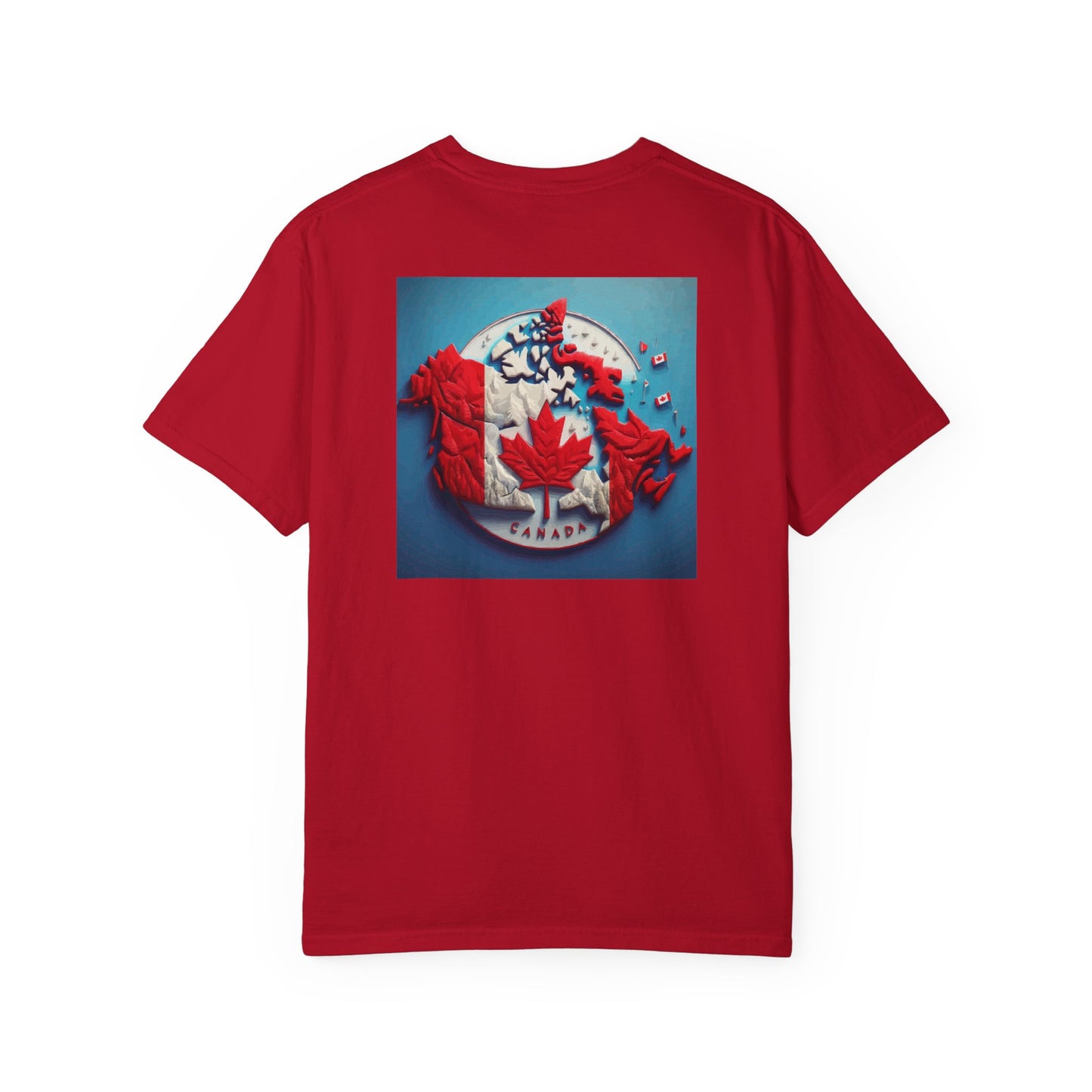 Canada Flag Topo Unisex T-shirt, Canadian Pride Tee, Maple Leaf Shirt, Patriotic Apparel, Mountain Map Clothing