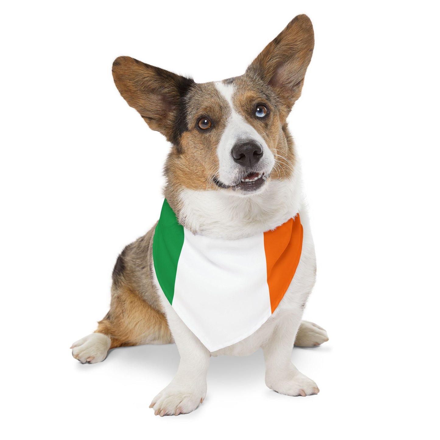 Irish Flag Adjustable pet bandana, bandana for dog or cat, bandana and collar combo