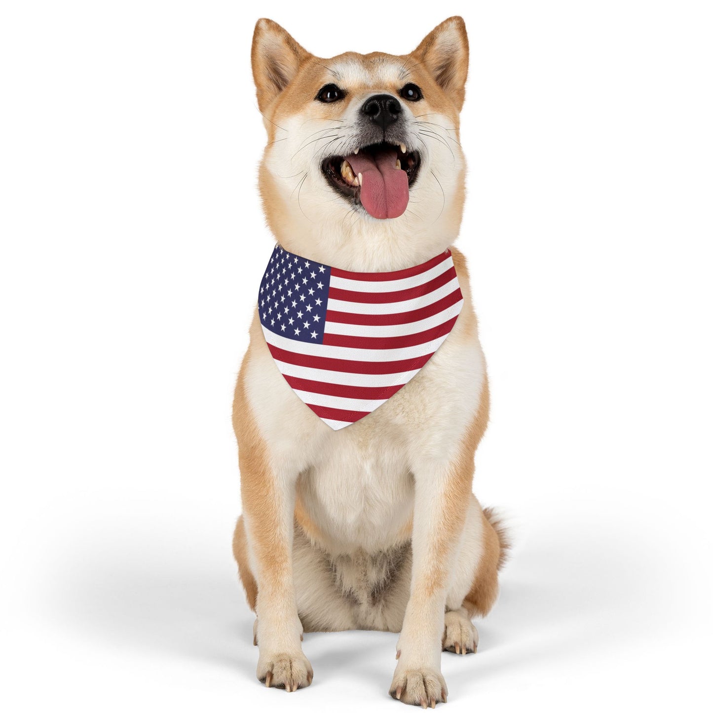 American Flag Adjustable pet bandana for dog or cat, bandana and collar combo